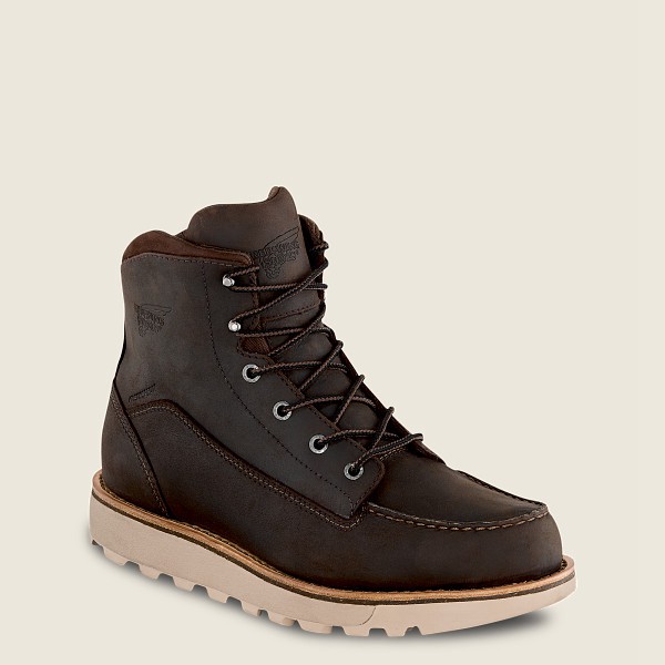 Red Wing Mens Traction Tred Lite - 6-inch Waterproof Soft Toe - Work Boots Dark Brown - 4768KNLTO